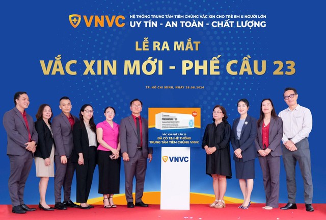 Hệ thống tiêm chủng VNVC cùng MSD Việt Nam chính thức ra mắt và triển khai tiêm vắc xin mới phế cầu 23 sáng 28.8. Ảnh: Tấn Ngọc