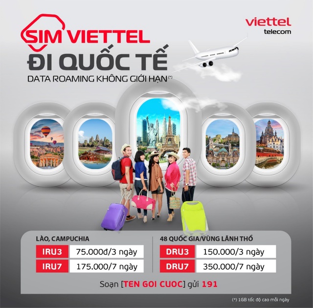Viettel cung cấp thêm 4 gói cước data roaming không giới hạn tại nhiều quốc gia lớn- Ảnh 1.