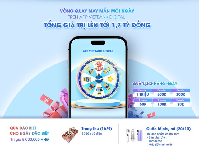 Vietbank ra mắt chương trình khuyến mãi ‘Quà tặng tiền tỉ - chào thu hết ý’- Ảnh 1.