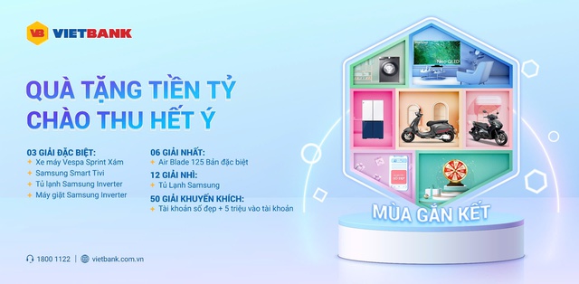 Vietbank ra mắt chương trình khuyến mãi ‘Quà tặng tiền tỉ - chào thu hết ý’- Ảnh 2.