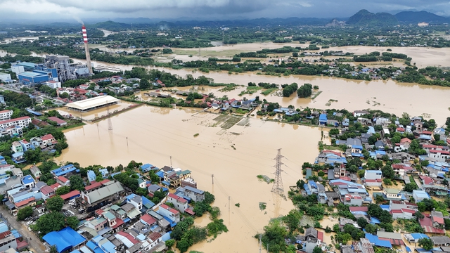 [FLYCAM] Toàn cảnh ngập lụt ở TP.Thái Nguyên do ảnh hưởng của bão số 3- Ảnh 6.