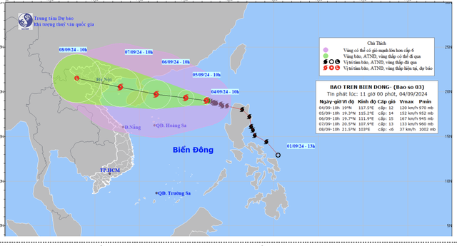 Bão số 3 tiếp tục tăng cấp, có thể đạt cấp 15 từ ngày mai- Ảnh 1.