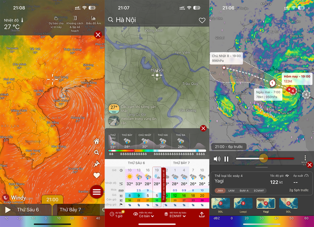 Thông tin về bão Yagi được cập nhật chi tiết nhờ dữ liệu từ các cơ quan khí tượng và mô hình dự báo khác nhau