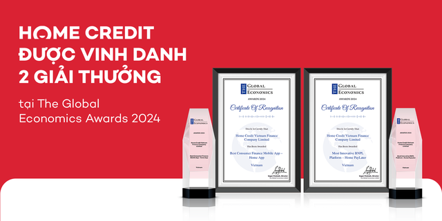 Home Credit đạt cú đúp giải thưởng tại The Global Economics Awards 2024