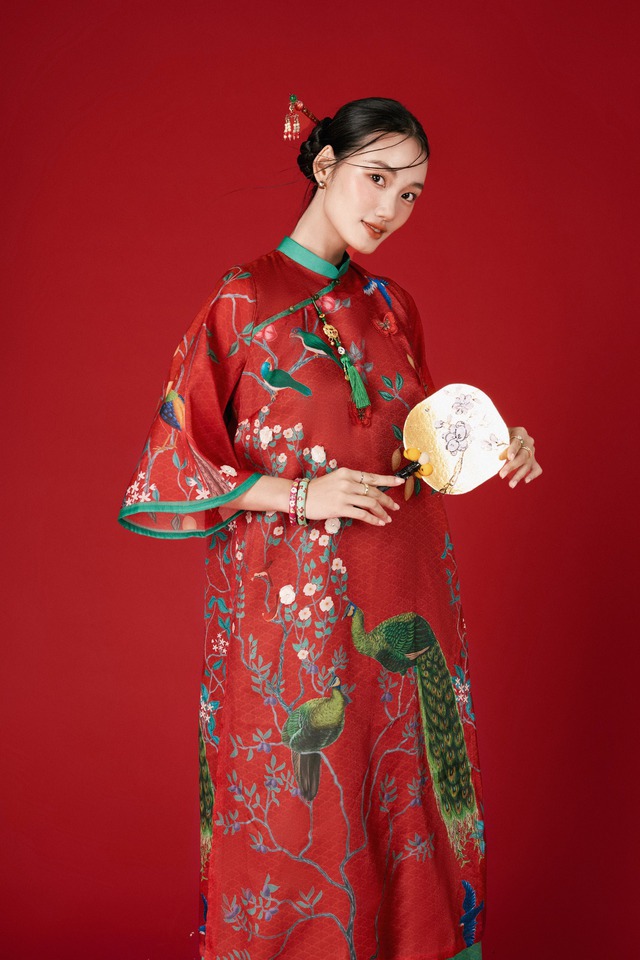 The unique long dress colors are indispensable for Tet- Photo 11.