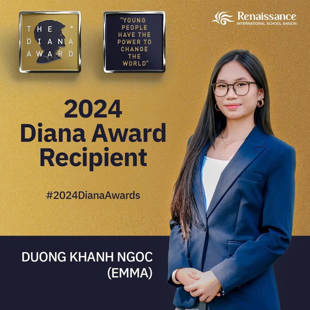 Cô gái 17 tuổi Việt Nam đạt giải thưởng danh giá The Diana Award 2024