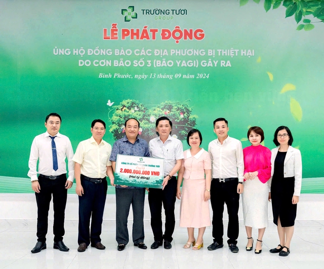 Tập đoàn Trường Tươi ủng hộ 2 tỉ đồng đến đồng bào bị ảnh hưởng bởi bão số 3 - bão Yagi