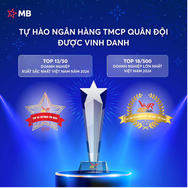 MB lọt Top 13 doanh nghiệp xuất sắc nhất Việt Nam năm 2024- Ảnh 1.