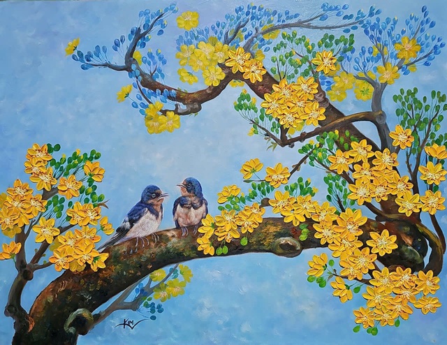 Bất ngờ xem tranh sơn dầu đắp nổi 3D của họa sĩ Trương Kim tại TP.HCM - Ảnh 3.