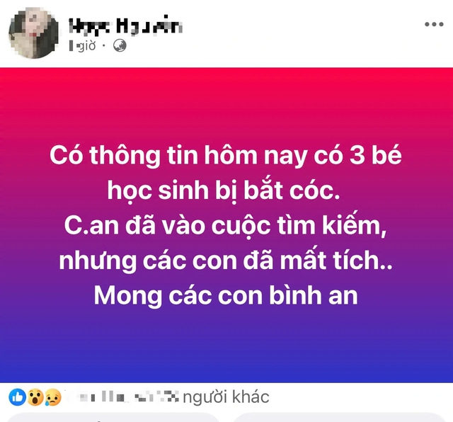 Xử lý người phụ nữ tung tin sai sự thật về vụ 'bắt cóc ba học sinh' - Ảnh 1.