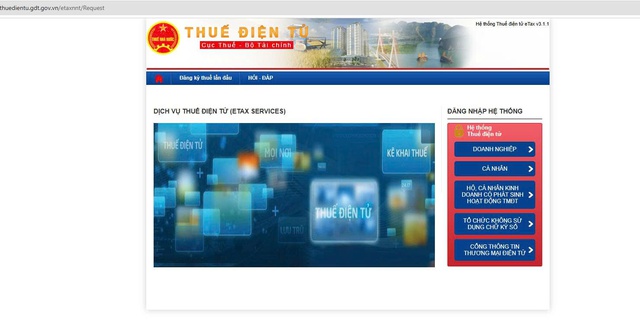 Tạm dừng hệ thống thuế điện tử từ 11
