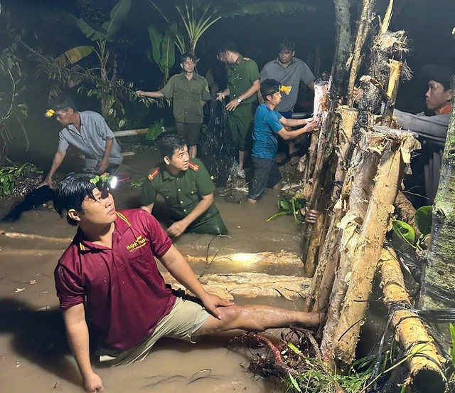 Khẩn trương khắc phục sạt lở đê ở Đồng Tháp - Ảnh 1.