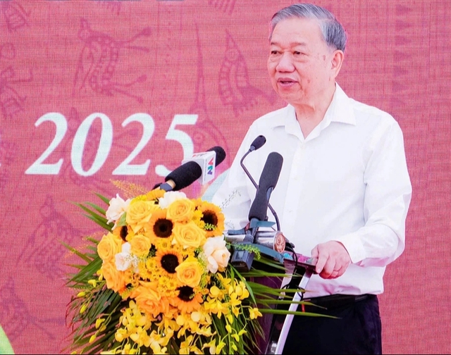 Tổng Bí thư Tô Lâm dự lễ khởi công trường phổ thông nội trú ở Nghệ An - Ảnh 1.