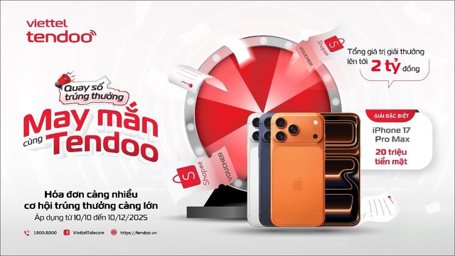 Cơ hội trúng thưởng tới 2 tỉ đồng trên nền tảng quản lý bán hàng Viettel Tendoo- Ảnh 1. Cơ hội trúng thưởng tới 2 tỉ đồng trên nền tảng quản lý bán hàng Viettel Tendoo- Ảnh 1.