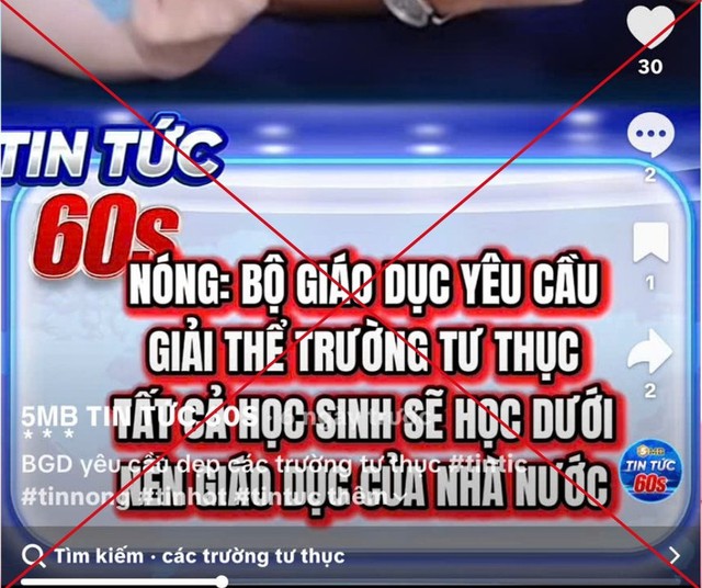 Bộ GD - ĐT cảnh báo thông tin sai sự thật về việc giải tán trường tư - Ảnh 1. Bộ GD - ĐT cảnh báo thông tin sai sự thật về việc giải tán trường tư - Ảnh 1.