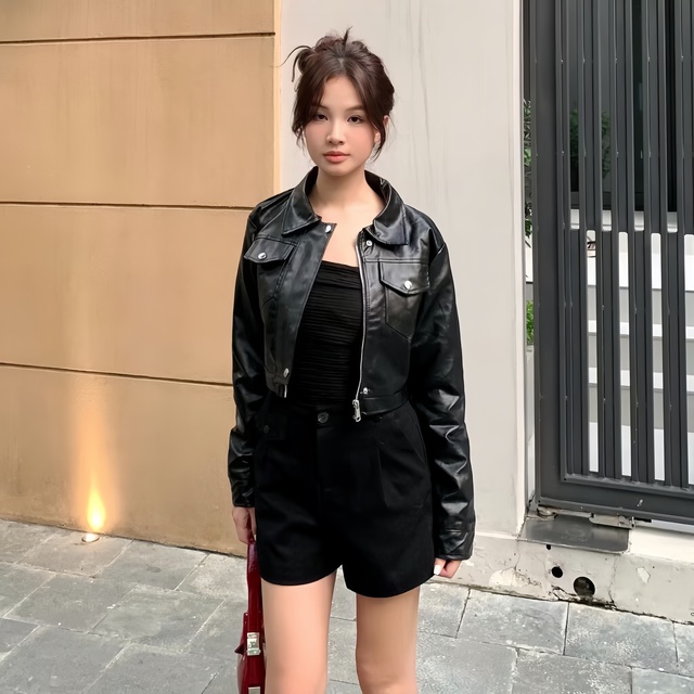 Khoe eo thon, tôn dáng cá tính với áo khoác crop top- Ảnh 4. Khoe eo thon, tôn dáng cá tính với áo khoác crop top- Ảnh 4.