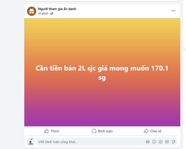 Giá vàng miếng SJC tự do rao mức không tưởng 170 triệu đồng/lượng- Ảnh 1. Giá vàng miếng SJC tự do rao mức không tưởng 170 triệu đồng/lượng- Ảnh 1.