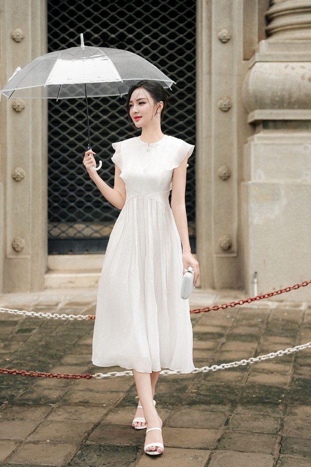 Đầm tay cánh tiên mềm mại giúp nàng thêm duyên dáng - Ảnh 8.