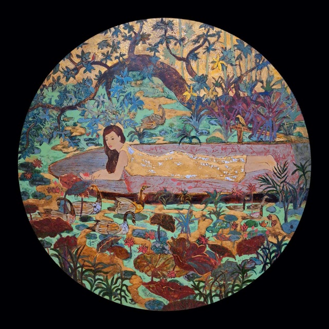 'Đường l&ecirc;n m&acirc;y' bảng lảng h&igrave;nh b&oacute;ng thiếu nữ của danh họa Nguyễn Gia Tr&iacute; - Ảnh 5.