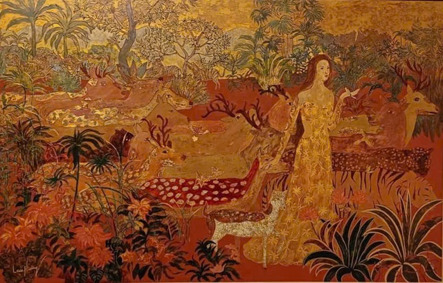 'Đường l&ecirc;n m&acirc;y' bảng lảng h&igrave;nh b&oacute;ng thiếu nữ của danh họa Nguyễn Gia Tr&iacute; - Ảnh 2.