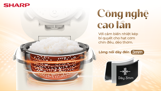 SHARP trình làng nồi cơm điện cao cấp mới: Khi thẩm mỹ song hành cùng đa dụng - Ảnh 3.