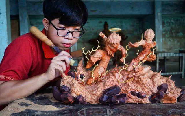 Chuyện nghệ nhân gen Z: Thế giới tượng gỗ của Trần Duy- Ảnh 1. Chuyện nghệ nhân gen Z: Thế giới tượng gỗ của Trần Duy- Ảnh 1.