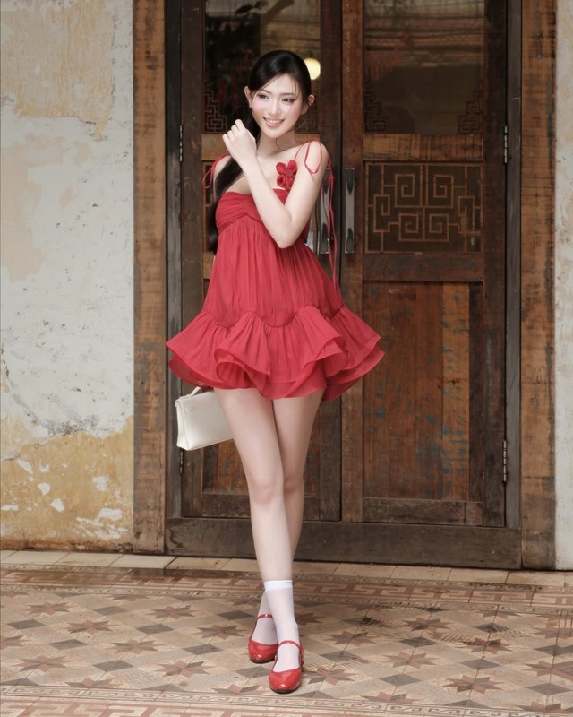 Đầm hai dây tôn lên sắc vóc ngày thu của nàng- Ảnh 6. Đầm hai dây tôn lên sắc vóc ngày thu của nàng- Ảnh 6.