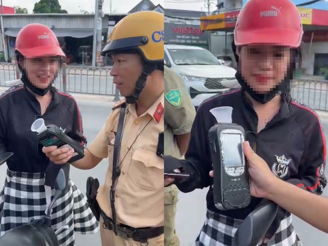 CSGT đo nồng độ cồn ban ngày: Cô gái pha bia vào nước ngọt vẫn bị phạt - Ảnh 2.