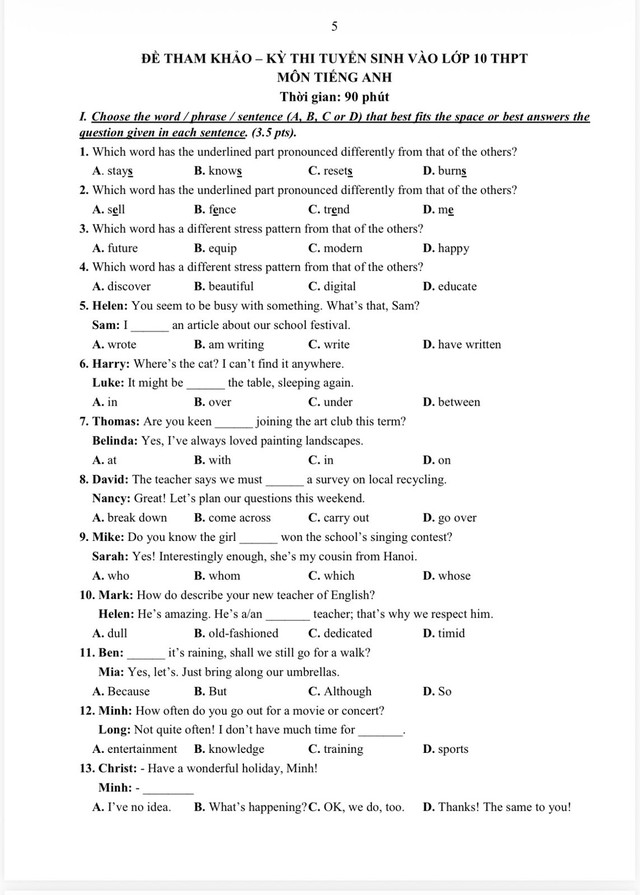 Cấu trúc đề 3 môn thi lớp 10 TP.HCM năm 2026, xem tại đây - Ảnh 6.