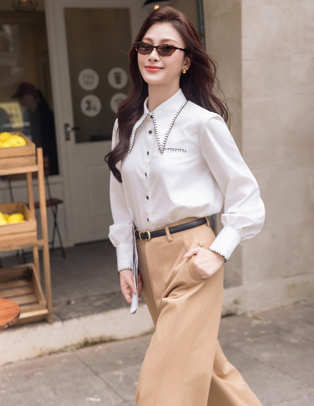 Đẹp cả tuần cùng bản phối quần ống rộng, chân váy dài và giày cao gót- Ảnh 1.