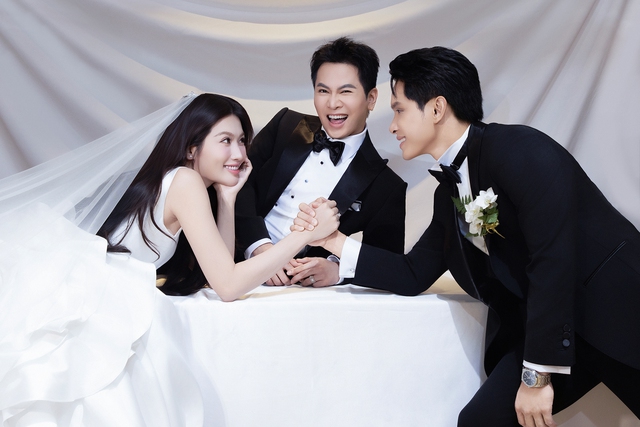 Mai Tiến Dũng l&agrave;m 'chủ h&ocirc;n' cho &Aacute; hậu cao 1,75m v&agrave; bạn trai CEO - Ảnh 1.