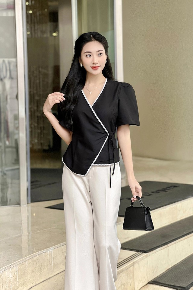 Thăng hạng nét thanh lịch với áo cổ chữ V- Ảnh 6.