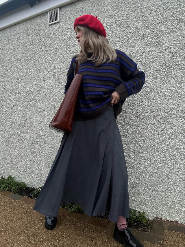 Sắc thu ấm áp trong từng họa tiết kẻ sọc- Ảnh 4. Sắc thu ấm áp trong từng họa tiết kẻ sọc- Ảnh 4.