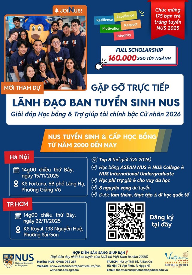 Gặp gỡ trực tiếp NUS - Hỏi đáp học bổng…