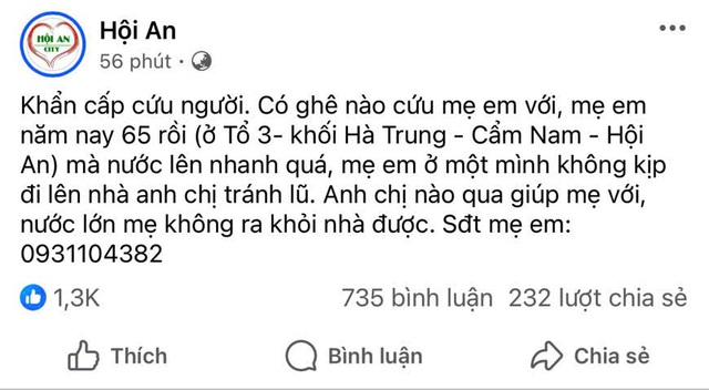 Nhiều người dân lên mạng cầu cứu khi Đà Nẵng đối diện mưa lũ 'lịch sử' - Ảnh 2.