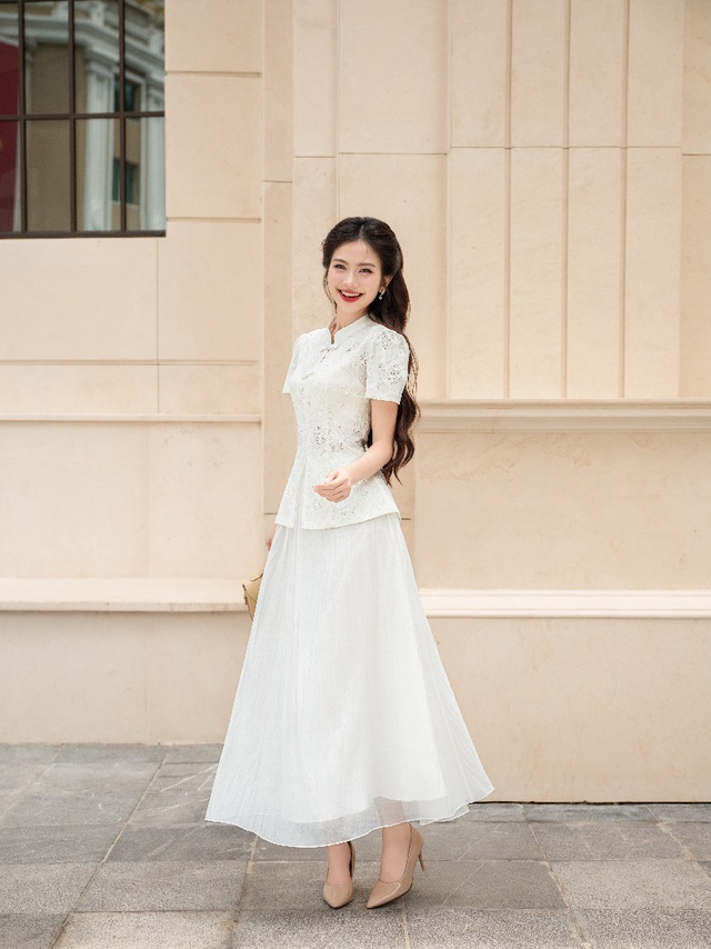 'Chìa khóa' mở ra nét duyên dáng, thanh lịch với áo cổ tàu 'Chìa khóa' mở ra nét duyên dáng, thanh lịch với áo cổ tàu- Ảnh 5.