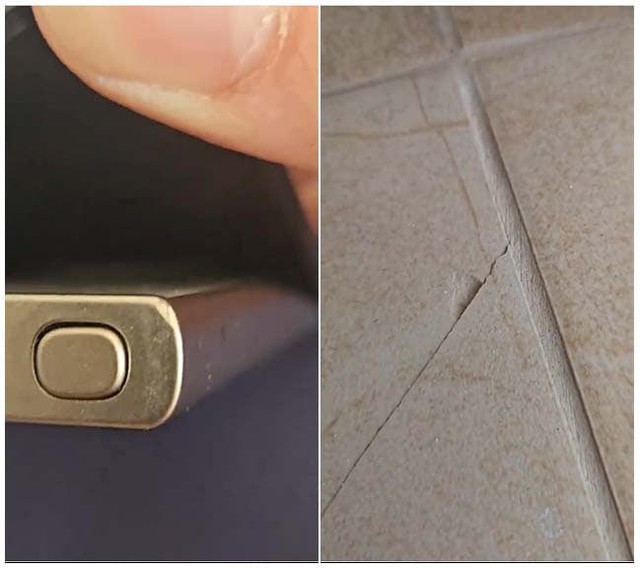 Galaxy S24 Ultra làm vỡ gạch lát sàn sau cú rơi bất ngờ - Ảnh 1. Galaxy S24 Ultra làm vỡ gạch lát sàn sau cú rơi bất ngờ - Ảnh 1.