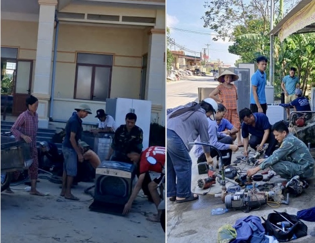 Đến v&ugrave;ng lũ sửa xe m&aacute;y, đồ điện tử miễn ph&iacute; - Ảnh 2.
