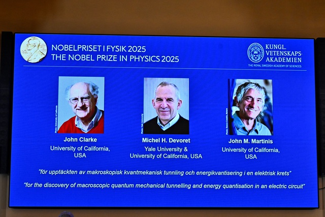 Nobel Vật lý 2025 trao cho 3 nhà khoa h…