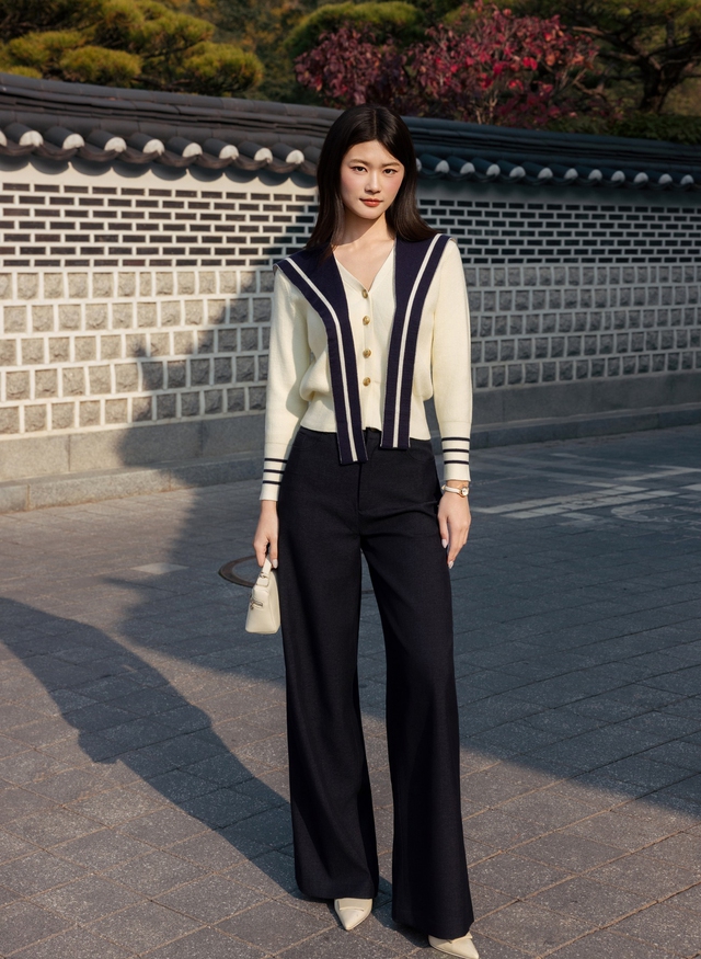 Quần ống rộng, quần jeans phối áo dệt kim tôn vẻ nữ tính, mềm mại của nàng - Ảnh 4.