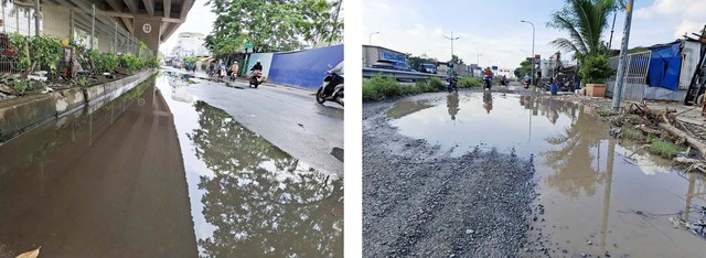 Bạn đọc viết: Đường l&ograve;ng chảo ngập nước, đi lại kh&oacute; khăn - Ảnh 2.