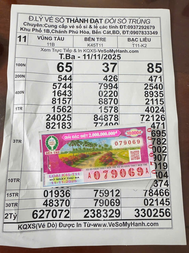 Cọc vé trúng 4,2 tỉ xổ số miền Nam ngày 11 tháng 11: Khách nhận chuyển khoản - Ảnh 1.