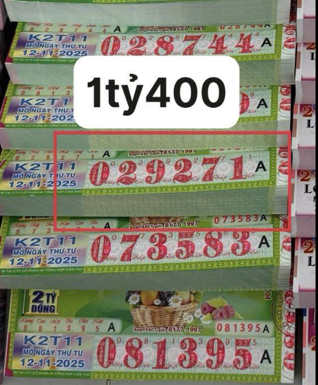 Cây vé trúng 1,4 tỉ xổ số miền Nam ngày 12 tháng 11, hàng loạt người trúng- Ảnh 2. Cây vé trúng 1,4 tỉ xổ số miền Nam ngày 12 tháng 11, hàng loạt người trúng- Ảnh 2.