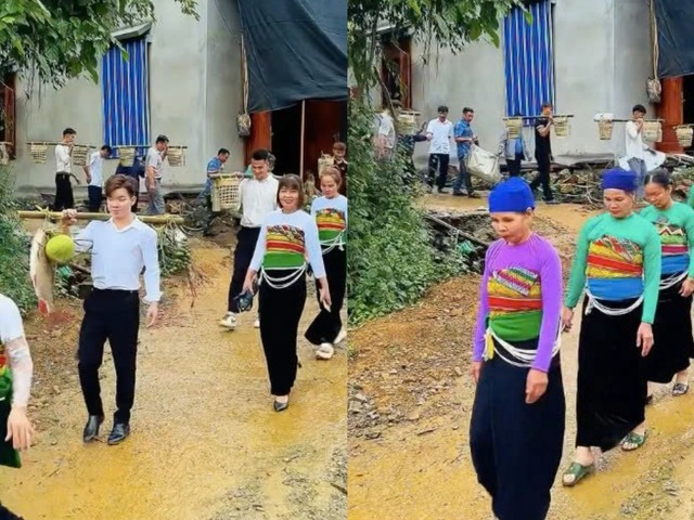 Nhà trai gánh giỏ cau, gà, cá, dừa… sang nhà gái hỏi cưới: Sính lễ đặc biệt - Ảnh 1.
