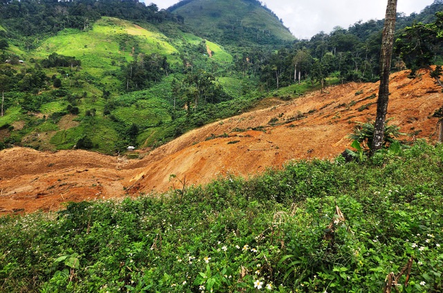 Đà Nẵng: Sạt lở núi khiến đất đá chảy như 'thác', nghi 3 người bị vùi lấp- Ảnh 1.