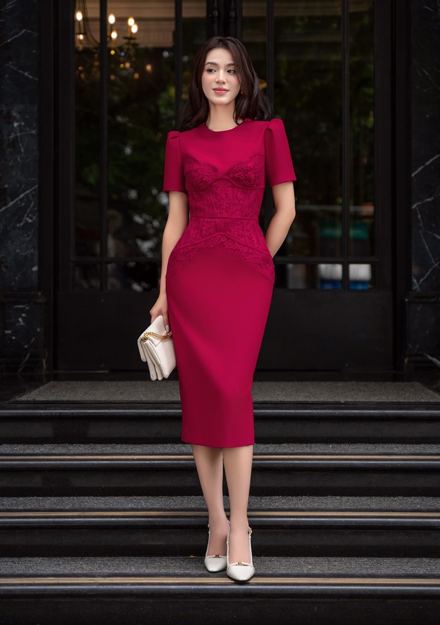 Kiểu váy midi cân bằng giữa nét cổ điển và sự hiện đại tinh tế - Ảnh 2.