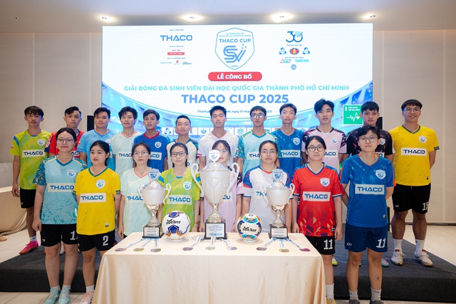 12 đội b&oacute;ng tranh t&agrave;i tại THACO CUP 2025: S&acirc;n chơi lớn của sinh vi&ecirc;n TP.HCM- Ảnh 1.