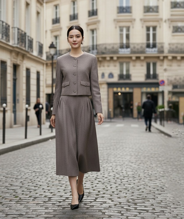 Váy midi và sức hút thanh lịch vượt thời gian - Ảnh 7.