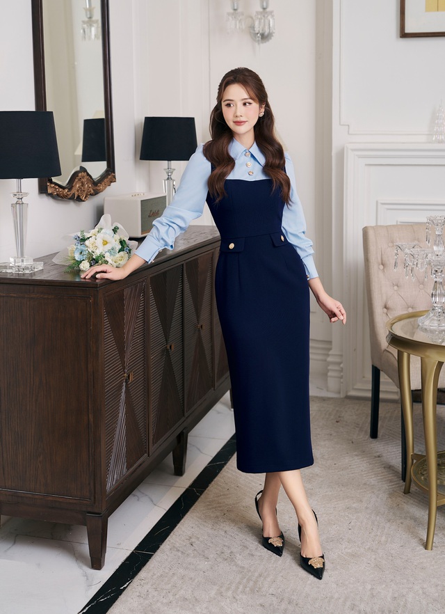 Váy midi và sức hút thanh lịch vượt thời gian - Ảnh 8.