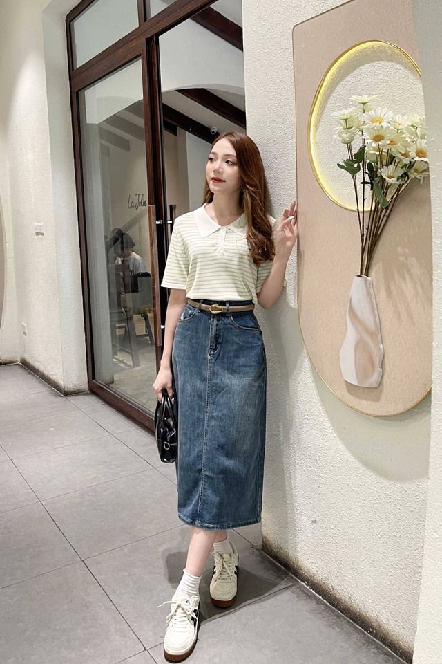 'Lột xác' phong cách với loạt chân váy jean khiến ai cũng ngoái nhìn- Ảnh 1.